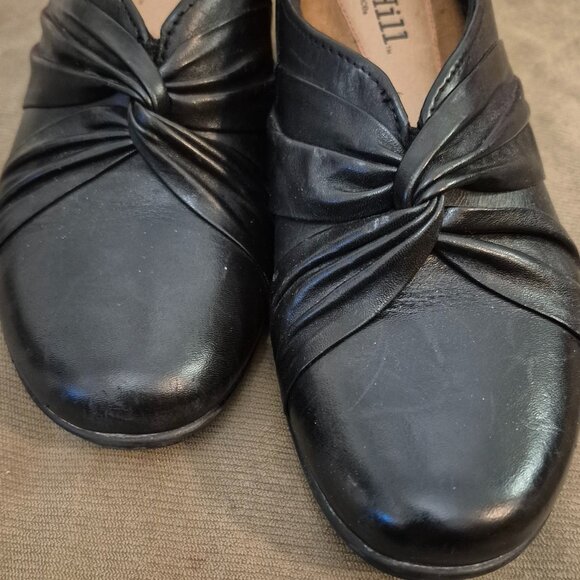 Cobb Hill New Balance Stacy black chunky heel sz9N leather upper twist detail - Picture 2 of 6